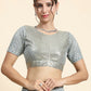 Jyoti Fashion Mesmerizing Grey Faux Georgette 3MM Sequins with Thread & Jari Embroidery Lehenga Choli with Dupatta | Swadesiicart