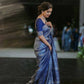 DEIANA'S Beautiful Designer Golden zari Soft Lichi Silk Saree - Blue - Swadesiicart