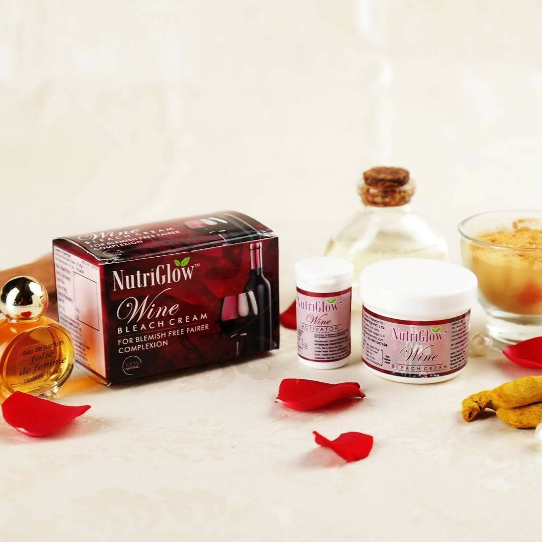 NutriGlow Wine Bleach Cream With Grape Extracts - Swadesiicart