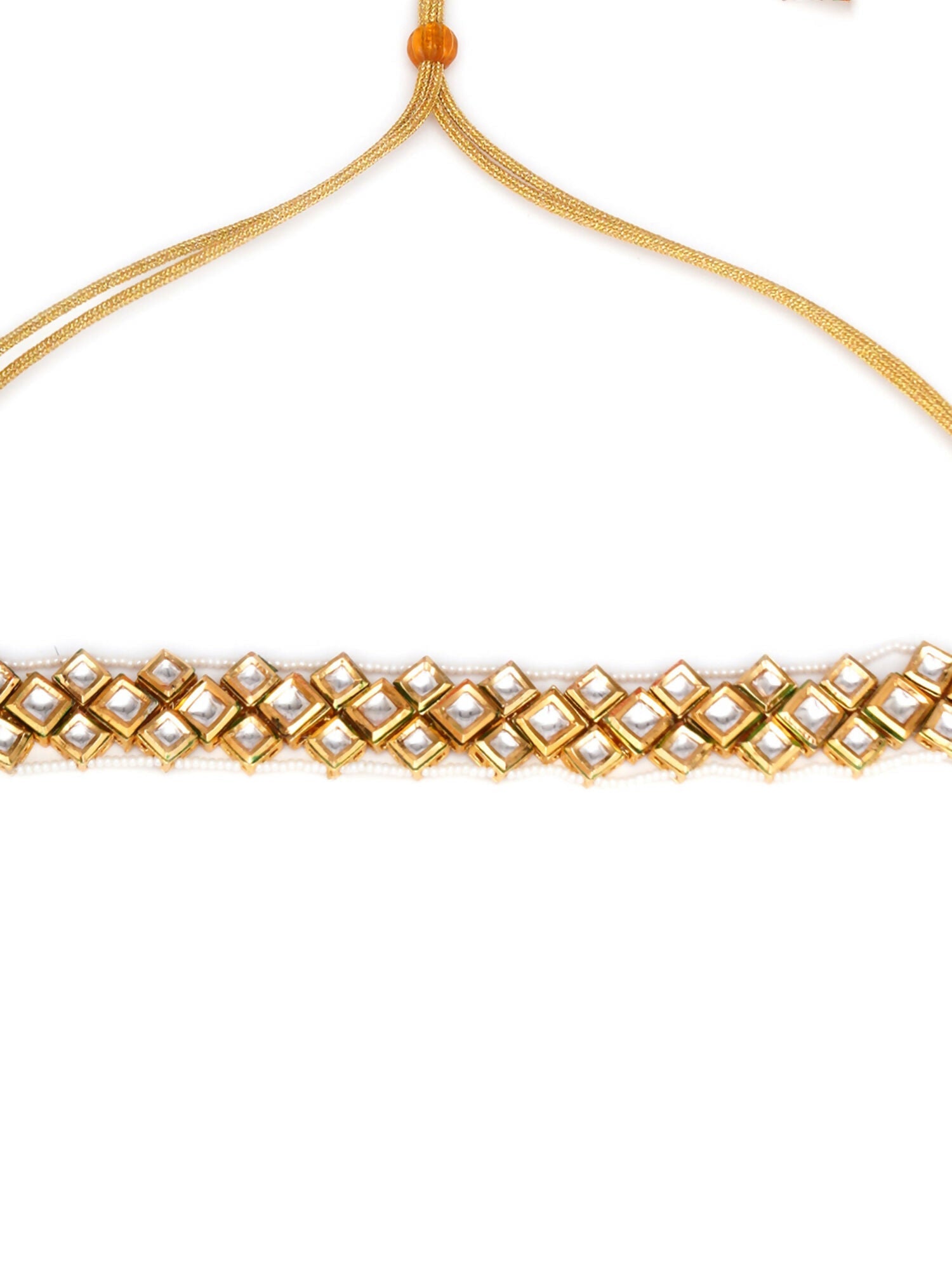 Kundan & Pearl Neckpiece (Gold) - Ruby Raang | Swadesiicart