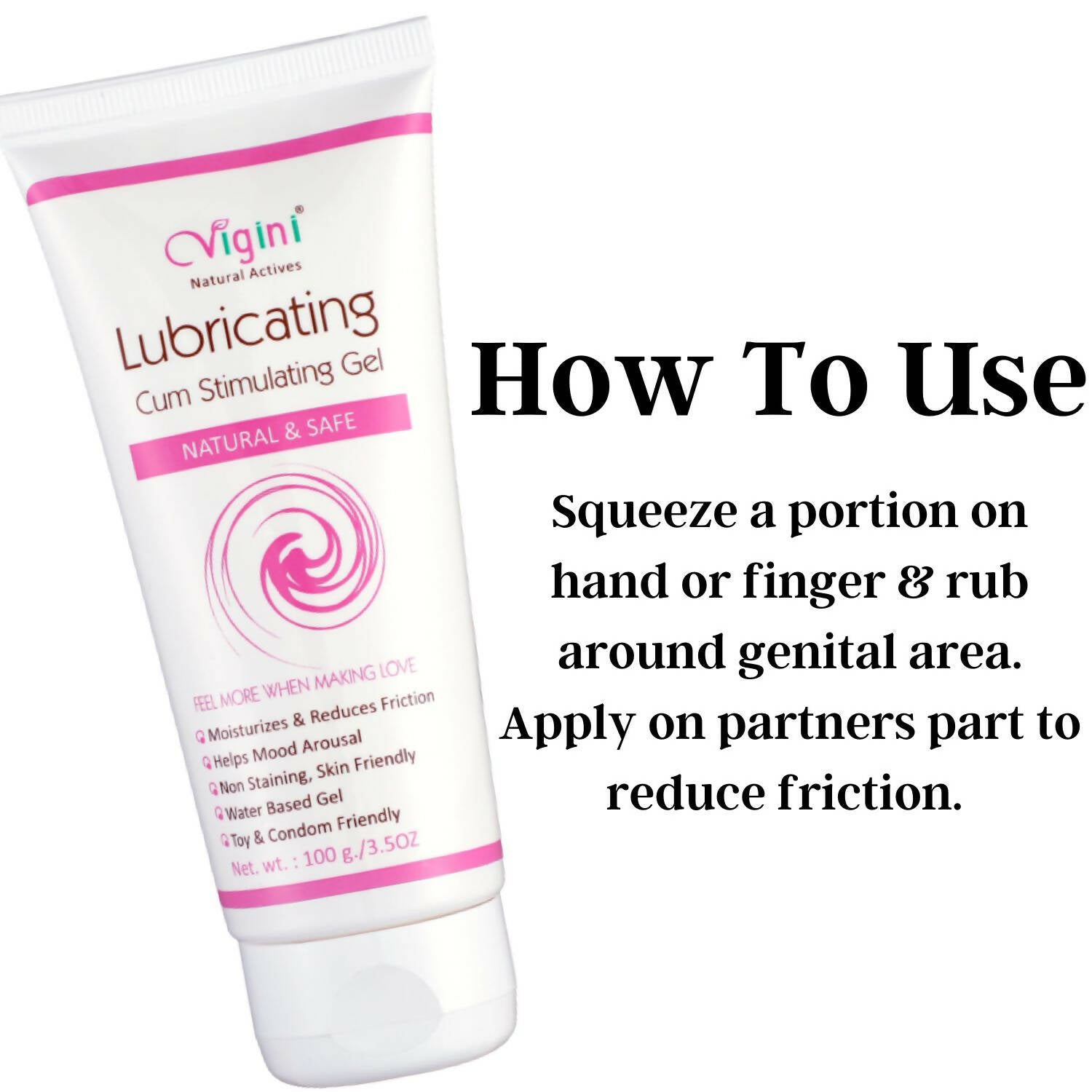 Vigini Natural Actives Vaginal Lubricant, Lubricating Cum Stimulating Lube Gel - Swadesiicart