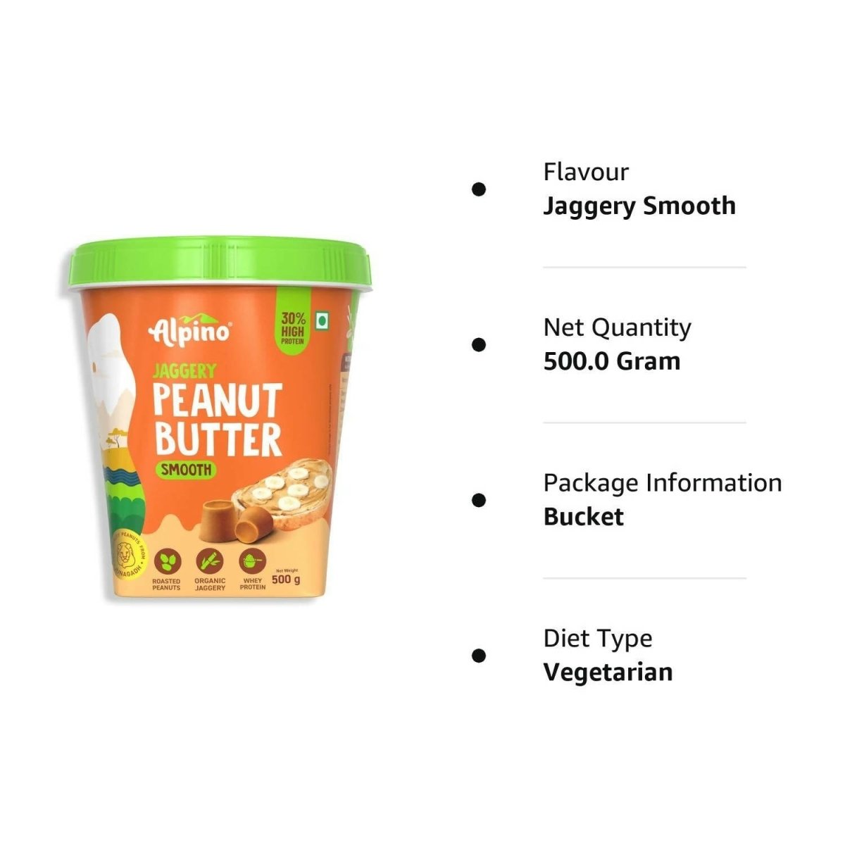 Alpino High Protein Jaggery Peanut Butter Smooth | Swadesiicart
