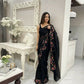 Black Shimmer Silk Multi Thread Sequence Embroidery Work Saree - Kashta