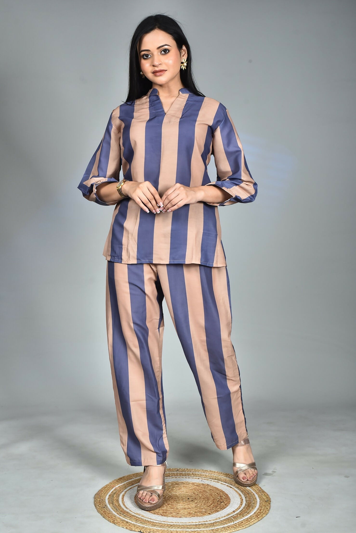 Morchari Digital Print Semi Muslin Co-Ord Set Top & Trouser-Multicolor - Swadesiicart
