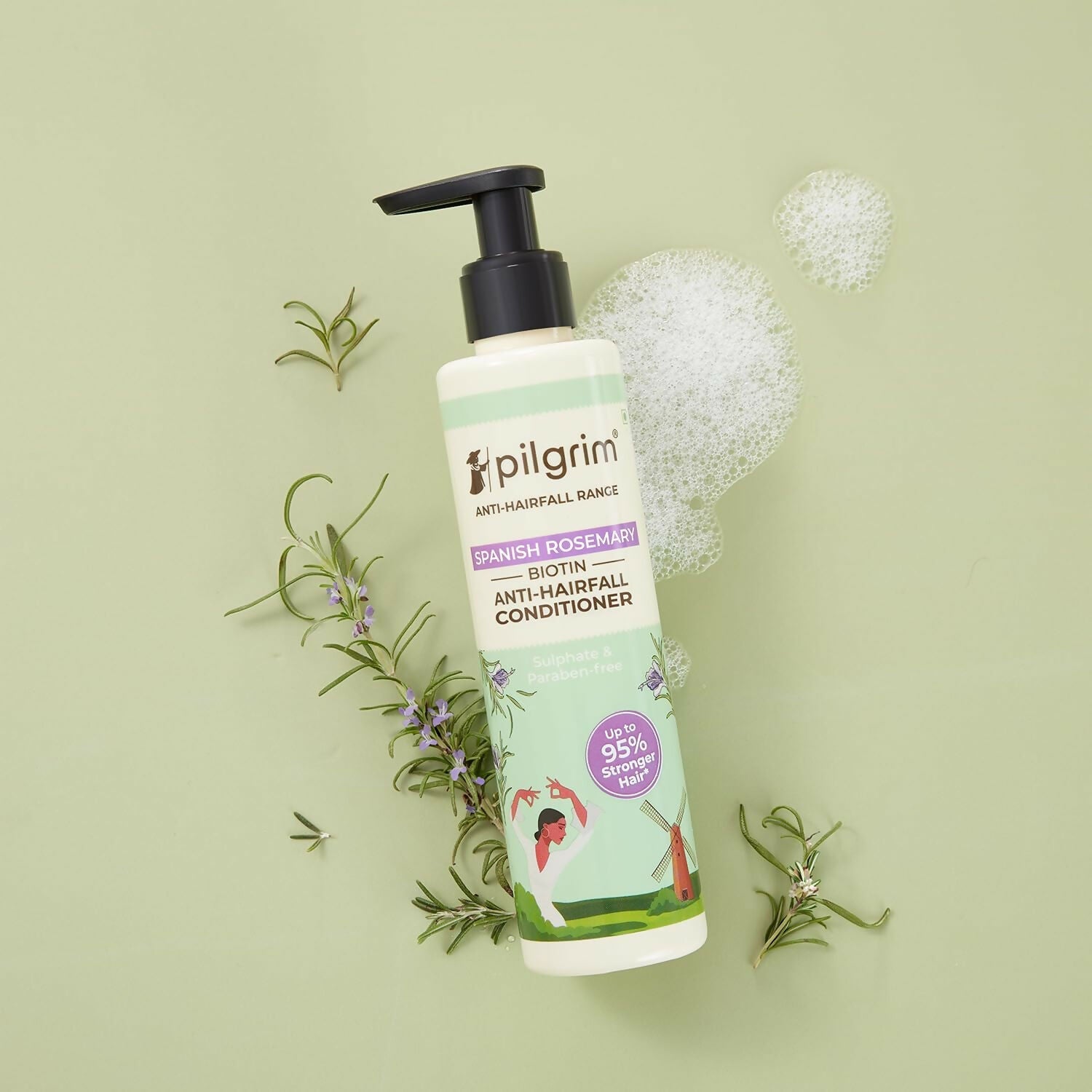 Pilgrim Spanish Rosemary & Biotin Anti Hairfall Conditioner For Reducing Hair Loss & Breakage - Swadesiicart