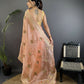 Joban Fashion Peach Handloom Banarasi Organza Silk Khatali Butta Work Saree | Swadesiicart