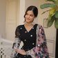 Jyoti Fashion Women's Black Faux Georgette Sequins Zari Embroideredy Anarkali Dress with Dupatta | Swadesiicart