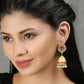 Joban Fashion Women White Beats Matte Gold Jhumka | Swadesiicart