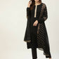 FIORRA Women's Black Poly Crepe Straight Kurta Pant With Dupatta - Swadesiicart