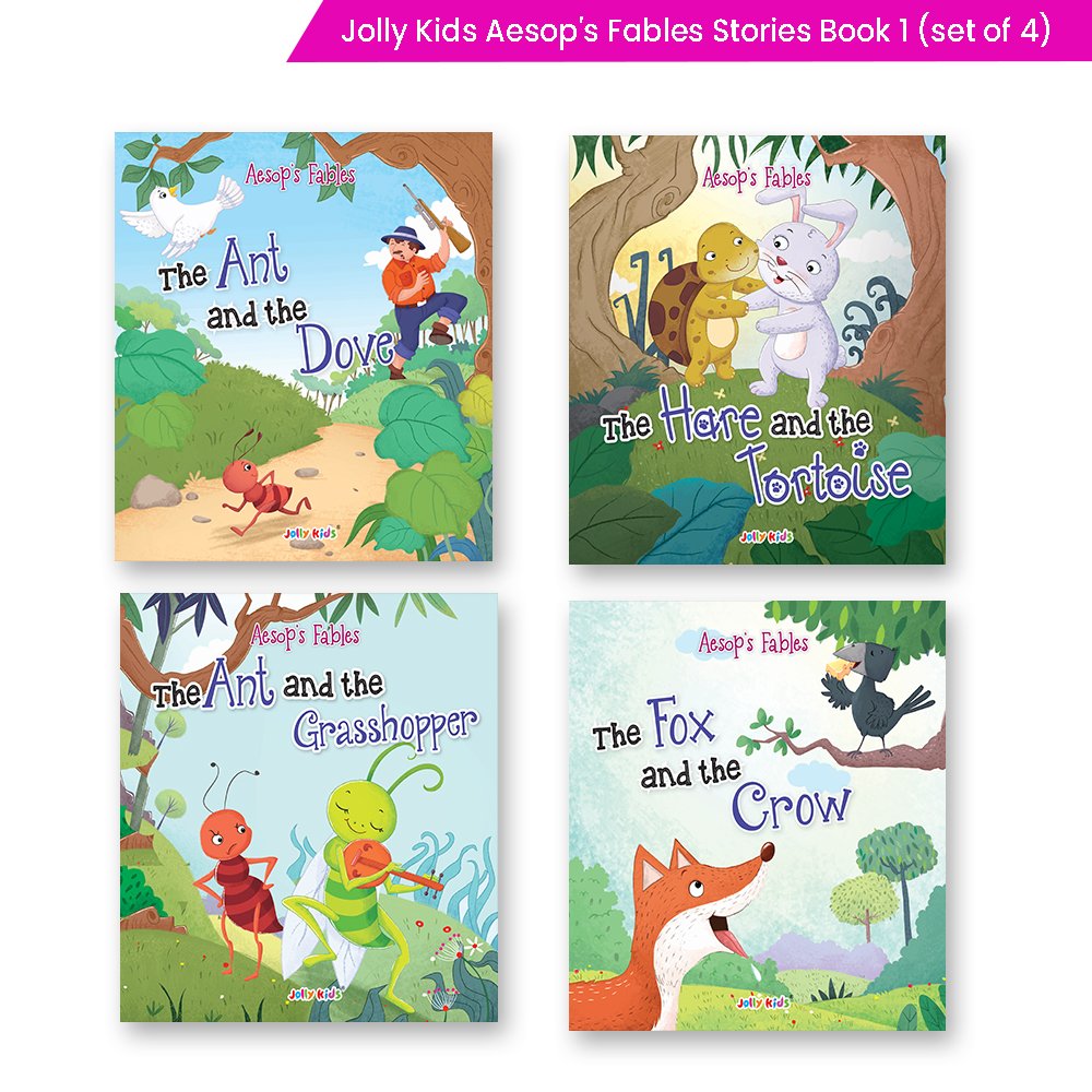 Jolly Kids Aesop’s Fables English Short Stories Book 1 Set of 4 for Little Children| Ages 3 – 6 Years| Moral Stories - Swadesiicart