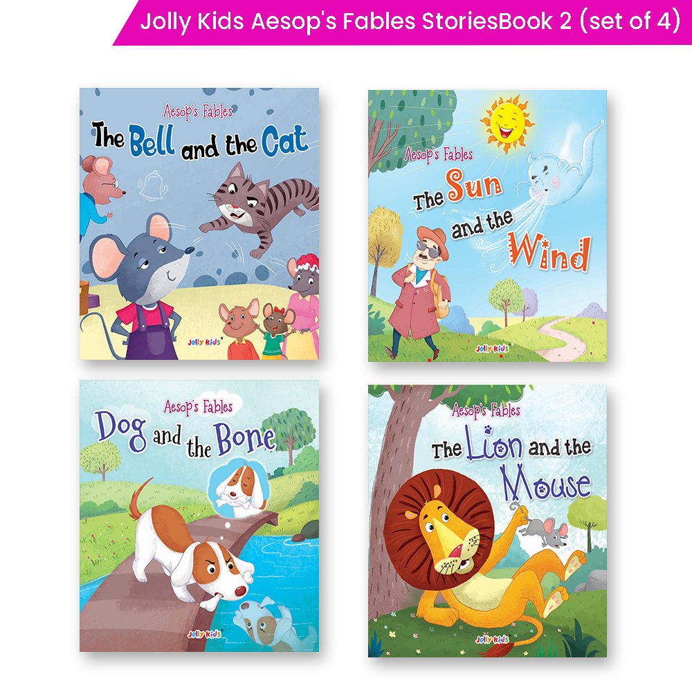 Jolly Kids Aesop’s Fables English Short Stories Book 2 Set of 4 for Little Children| Ages 3 – 6 Years| Moral Stories - Swadesiicart