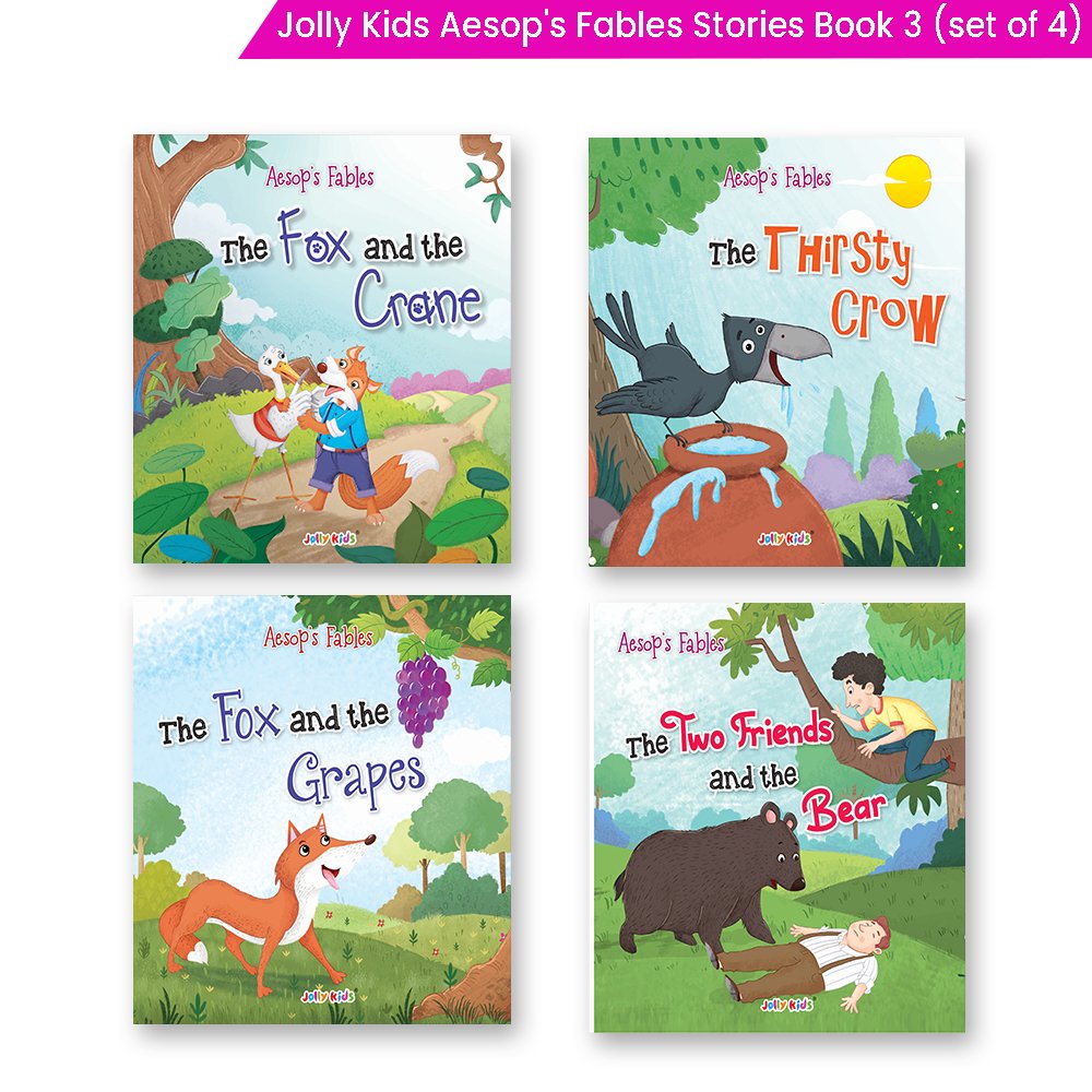 Jolly Kids Aesop’s Fables English Short Stories Book 3 Set of 4 for Little Children| Ages 3 – 6 Years| Moral Stories - Swadesiicart