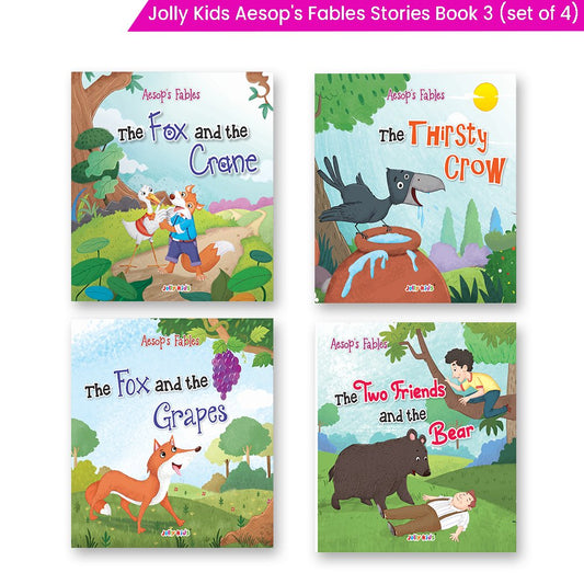 Jolly Kids Aesop’s Fables English Short Stories Book 3 Set of 4 for Little Children| Ages 3 – 6 Years| Moral Stories - Swadesiicart