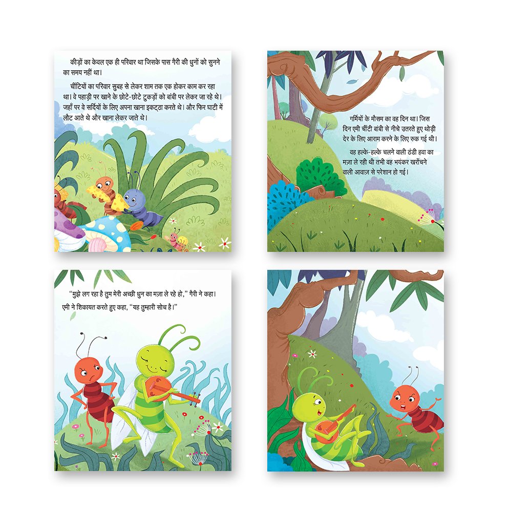 Jolly Kids Aesop's Fables Books C Set of 4 For Kids Ages 3-8 Years| Isap Ki Kahaniyan - Swadesiicart