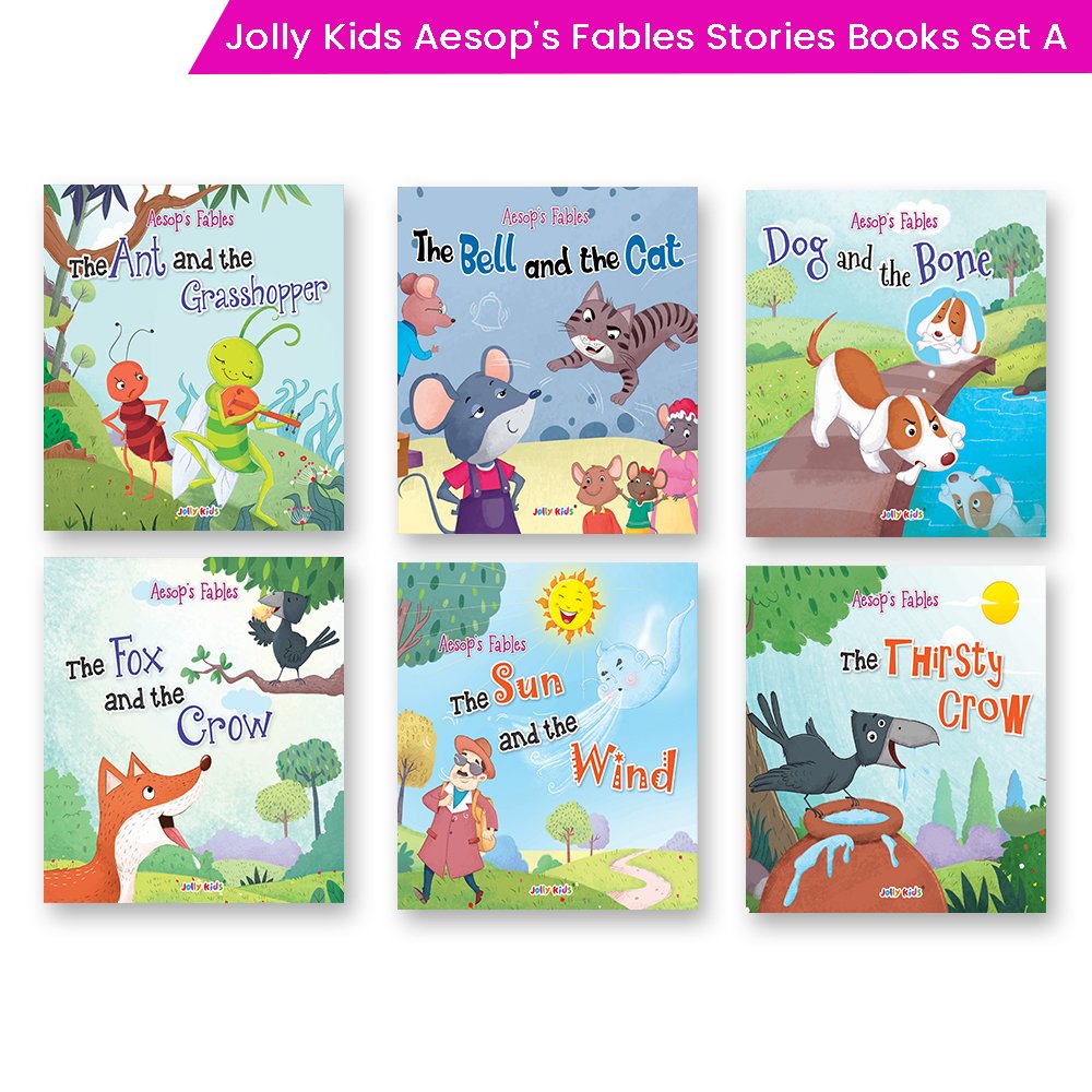 Jolly Kids Aesop's Fables Stories Books A Set of 6| Bedtime Moral Stories For Kids Ages 3-6 Years - Swadesiicart