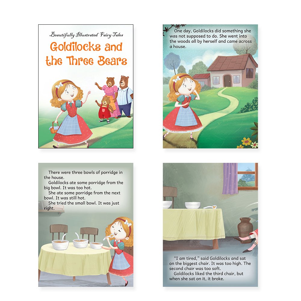 Jolly Kids Beautifully Illustrated Fairy Tales 4 in 1 Books B Set of 2| Ultimate Collection of Bedtime Megical Stories For Children Ages 3-8 Years - Swadesiicart