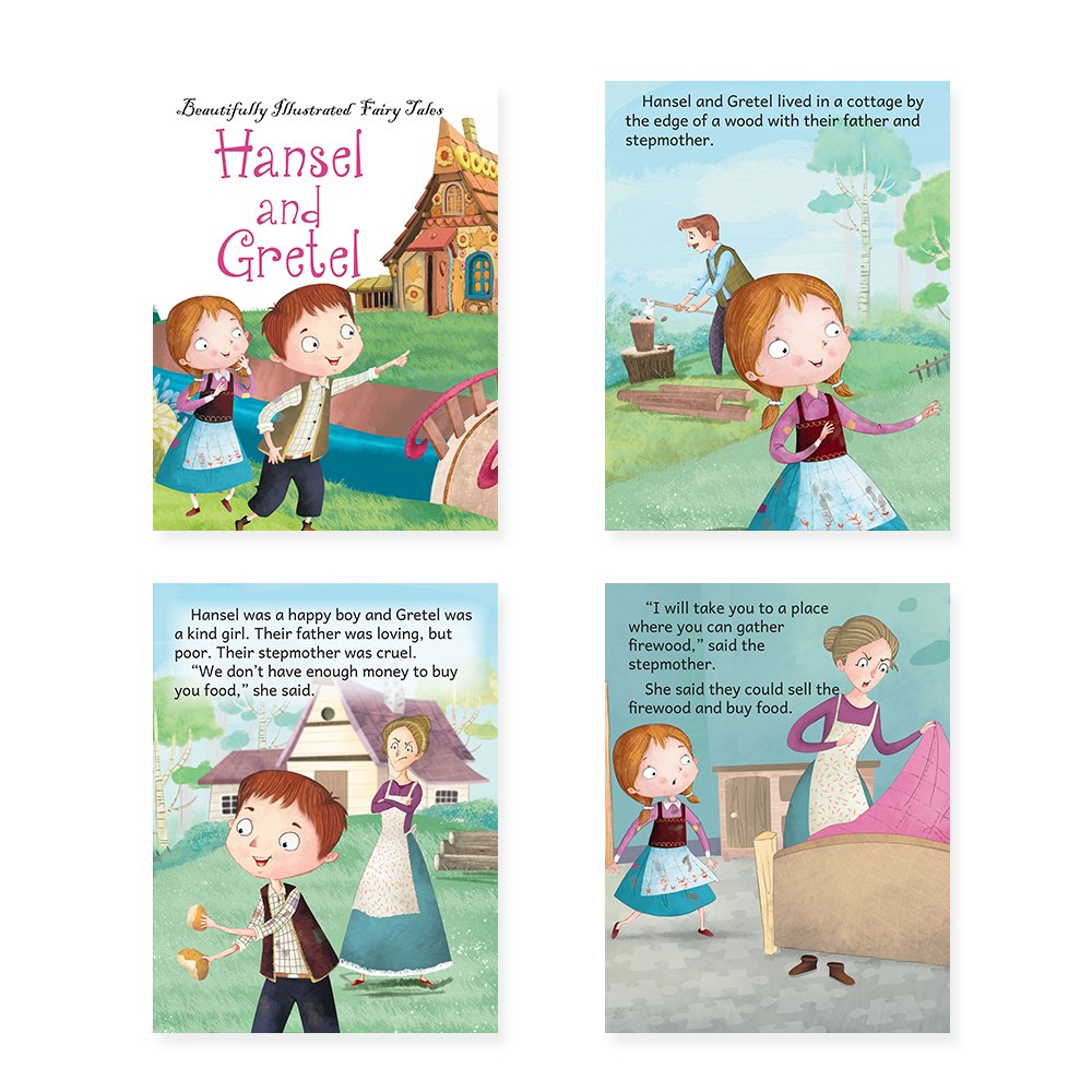 Jolly Kids Beautifully Illustrated Fairy Tales 4 in 1 Books B Set of 2| Ultimate Collection of Bedtime Megical Stories For Children Ages 3-8 Years - Swadesiicart