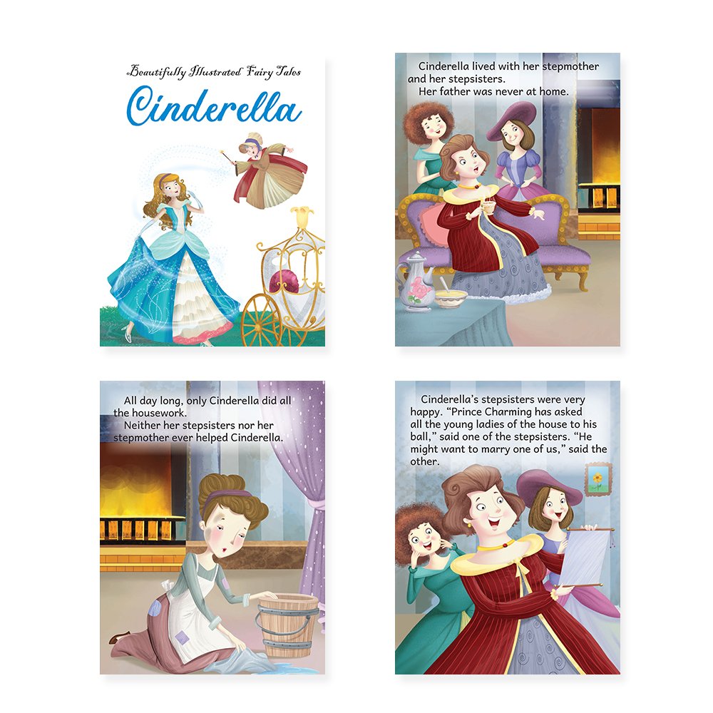 Jolly Kids Beautifully Illustrated Fairy Tales 4 in 1 Books C Set of 2| Ultimate Collection of Bedtime Megical Stories For Children Ages 3-8 Years - Swadesiicart