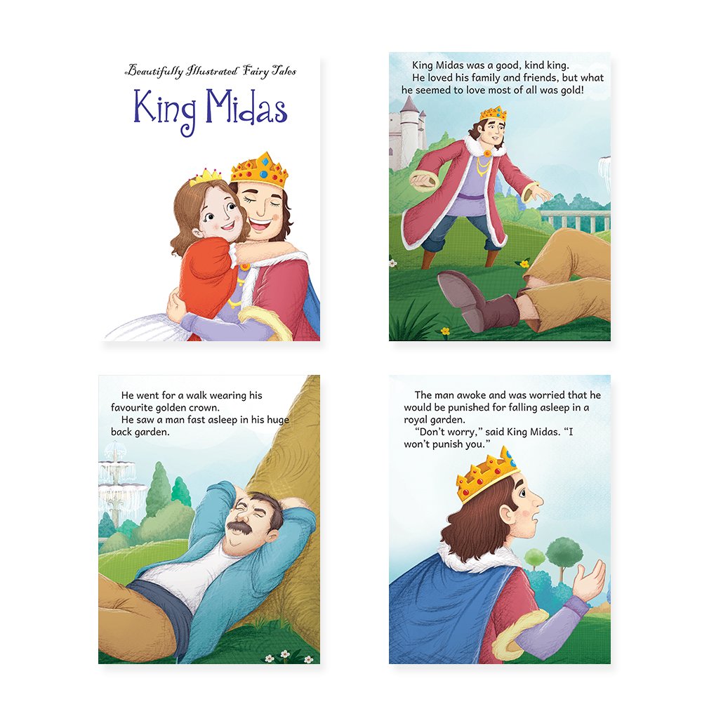 Jolly Kids Beautifully Illustrated Fairy Tales 4 in 1 Books D Set of 2| Ultimate Collection of Bedtime Megical Stories For Children Ages 3-8 Years - Swadesiicart
