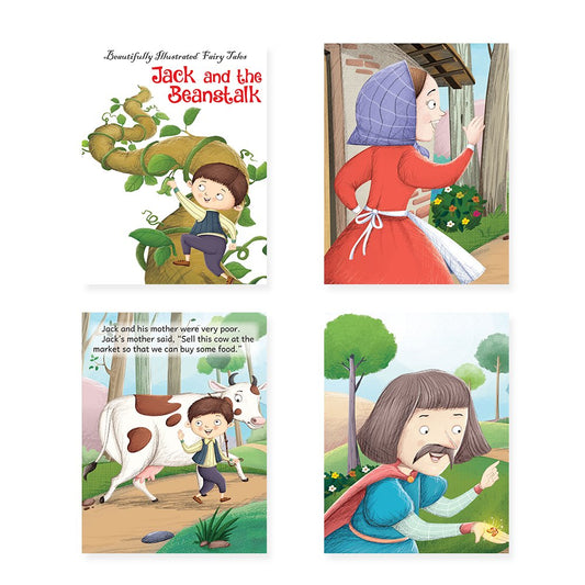 Jolly Kids Beautifully Illustrated Fairy Tales 4 in 1 Books Set of 4| Ultimate Collection of Bedtime Megical Stories For Children Ages 3-8 Years - Swadesiicart