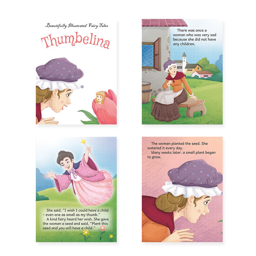 Jolly Kids Beautifully Illustrated Fairy Tales 4 in 1 Books Set of 4| Ultimate Collection of Bedtime Megical Stories For Children Ages 3-8 Years - Swadesiicart