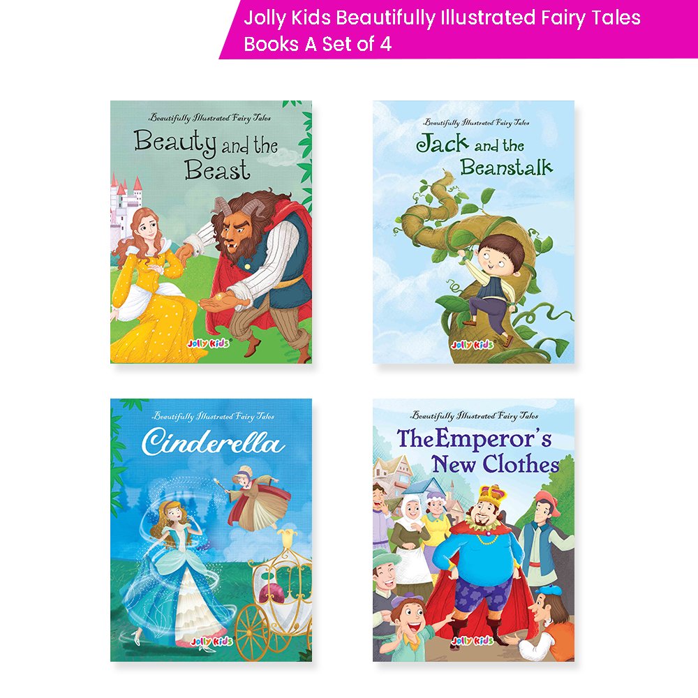 Jolly Kids Beautifully Illustrated Fairy Tales Books A Set of 4 For Kids Ages 3-8 Years| Classic Storytelling Gift Book - Swadesiicart