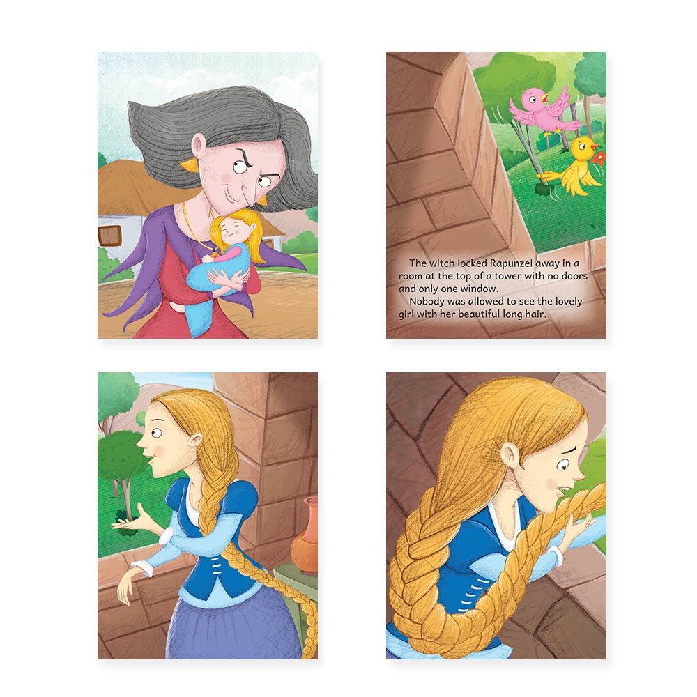 Jolly Kids Beautifully Illustrated Fairy Tales Books B Set of 4 For Kids Ages 3-8 Years| Magical Gift Stories Book - Swadesiicart