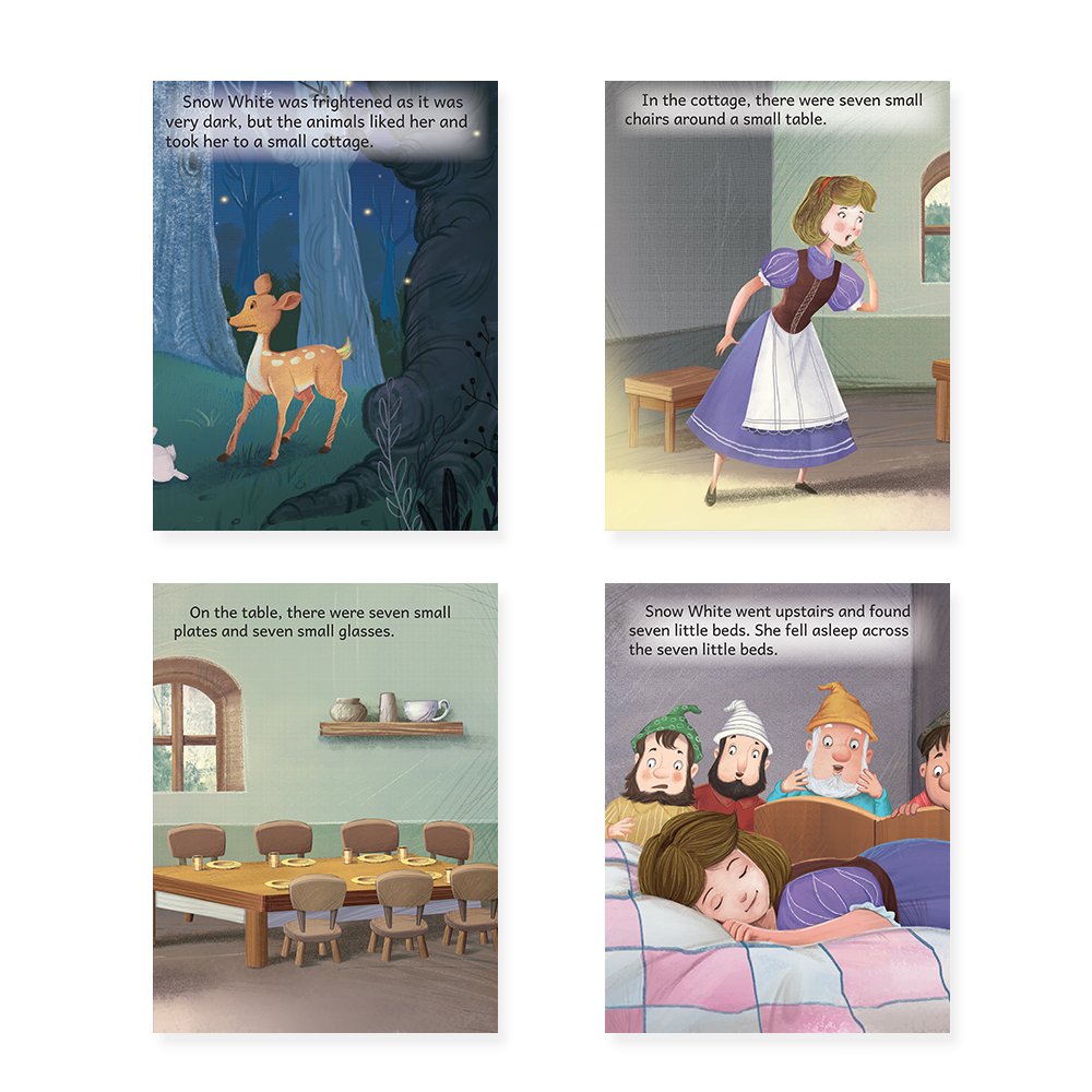 Jolly Kids Beautifully Illustrated Fairy Tales Books B Set of 4 For Kids Ages 3-8 Years| Magical Gift Stories Book - Swadesiicart