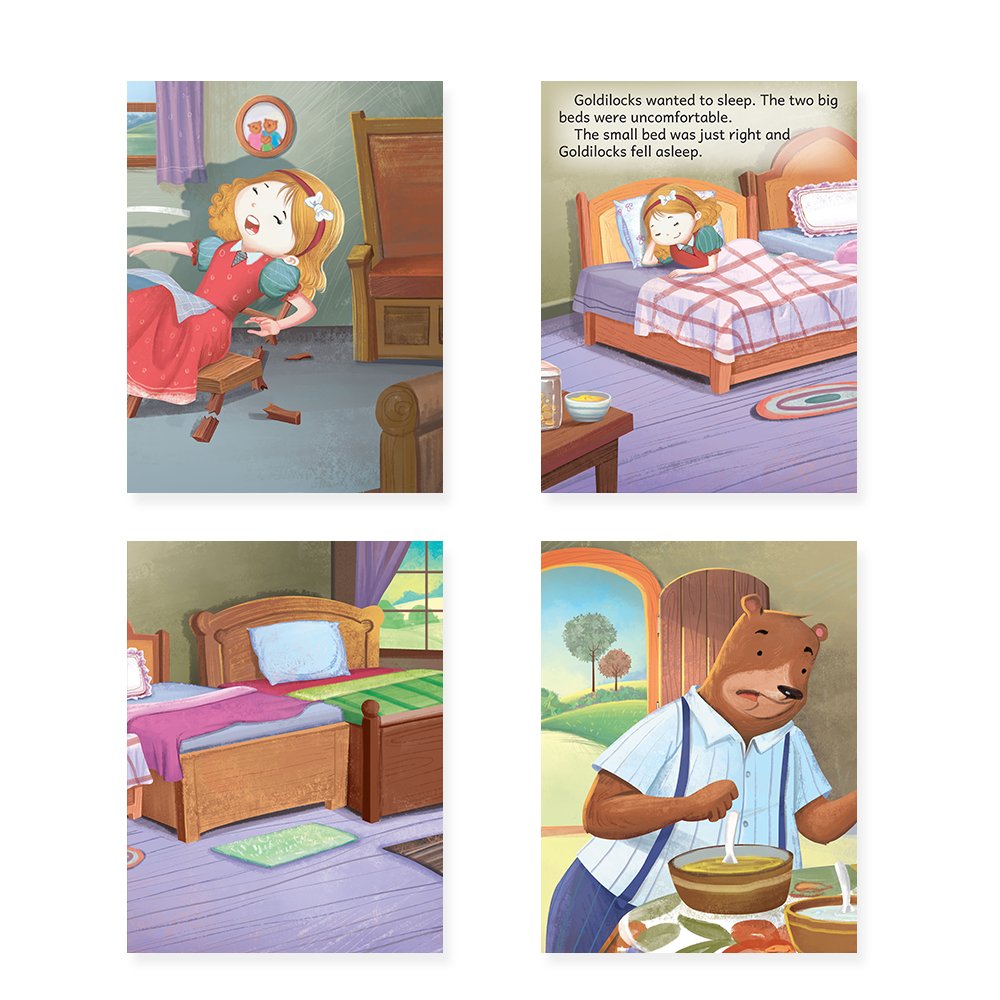 Jolly Kids Beautifully Illustrated Fairy Tales Books C Set of 4 Combo Storytelling Books For Kids Ages 3-8 Years - Swadesiicart