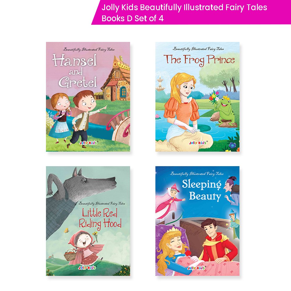 Jolly Kids Beautifully Illustrated Fairy Tales Books D Set of 4 Combo Storytelling Books For Kids Ages 3-8 Years - Swadesiicart