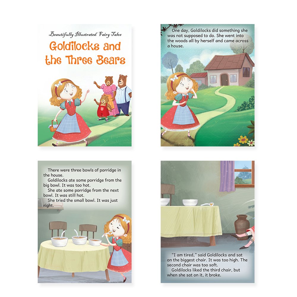Jolly Kids Beautifully Illustrated Fairy Tales Books E Set of 8 Combo Storytelling Books For Kids Ages 3-8 Years - Swadesiicart