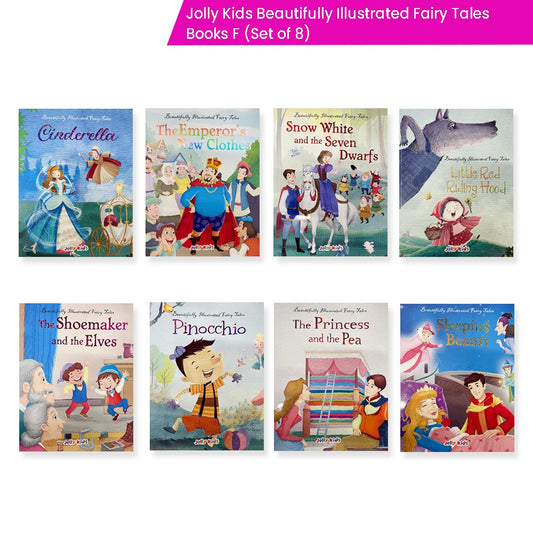 Jolly Kids Beautifully Illustrated Fairy Tales Books F Set of 8 Combo Storytelling Books For Kids Ages 3-8 Years - Swadesiicart
