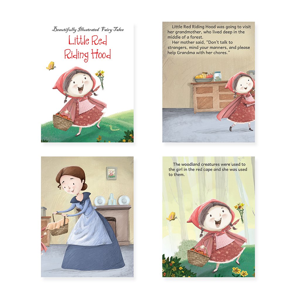 Jolly Kids Beautifully Illustrated Fairy Tales Books F Set of 8 Combo Storytelling Books For Kids Ages 3-8 Years - Swadesiicart