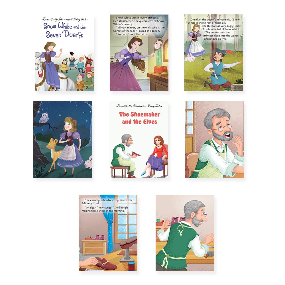 Jolly Kids Beautifully Illustrated Fairy Tales Books G Set of 16 For Kids Ages 3-8 Years| Combo Storytelling Books - Swadesiicart