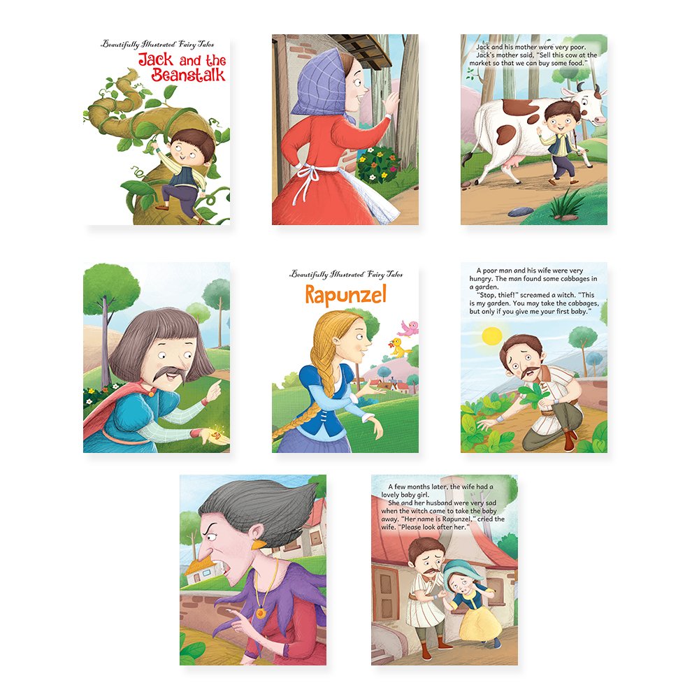 Jolly Kids Beautifully Illustrated Fairy Tales Books G Set of 16 For Kids Ages 3-8 Years| Combo Storytelling Books - Swadesiicart