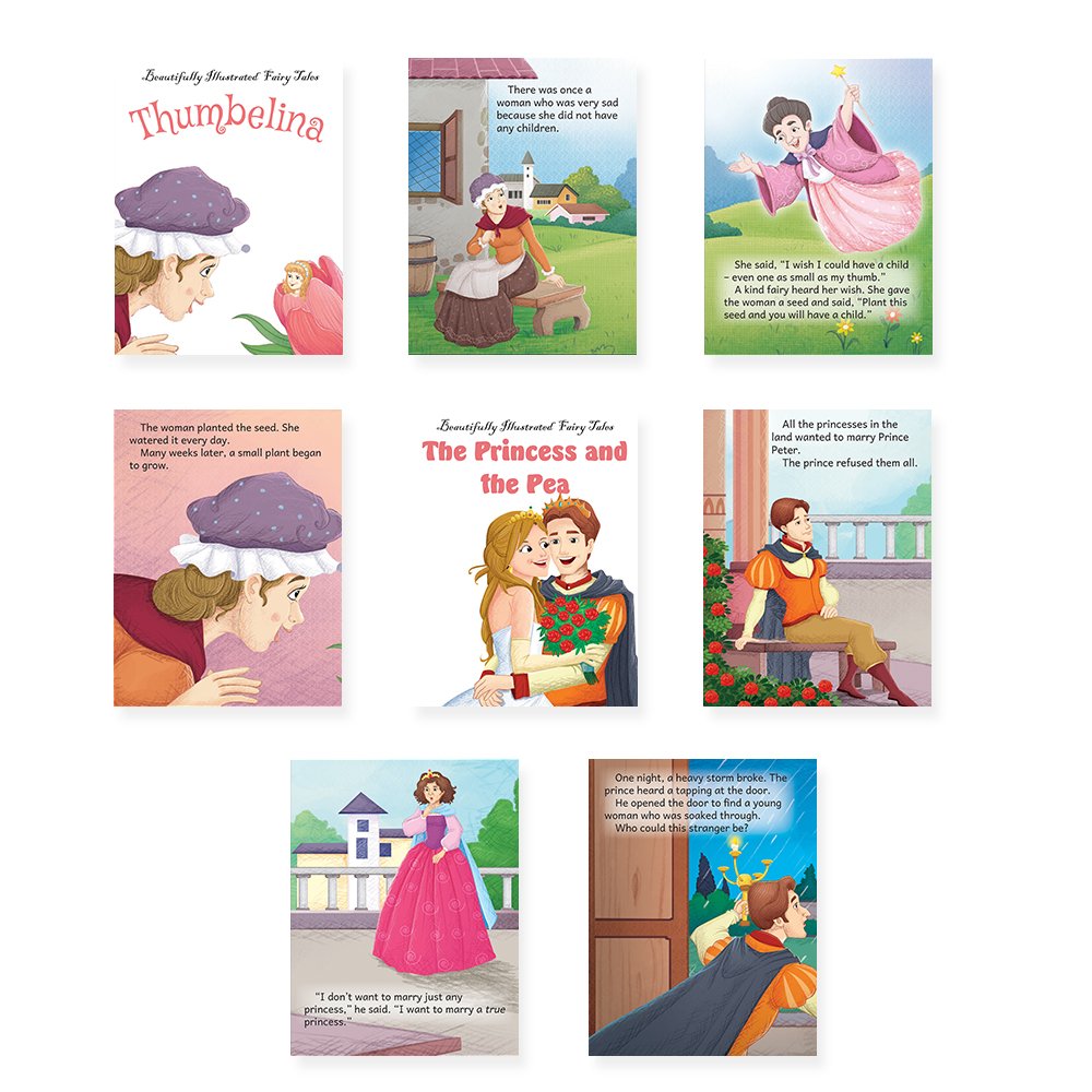 Jolly Kids Beautifully Illustrated Fairy Tales Books G Set of 16 For Kids Ages 3-8 Years| Combo Storytelling Books - Swadesiicart