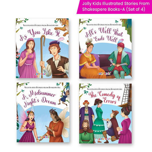 Shakespeare for Young Minds: Jolly Kids' Illustrated Stories A Combo Set of 4 Ages 6-12 Years - Swadesiicart