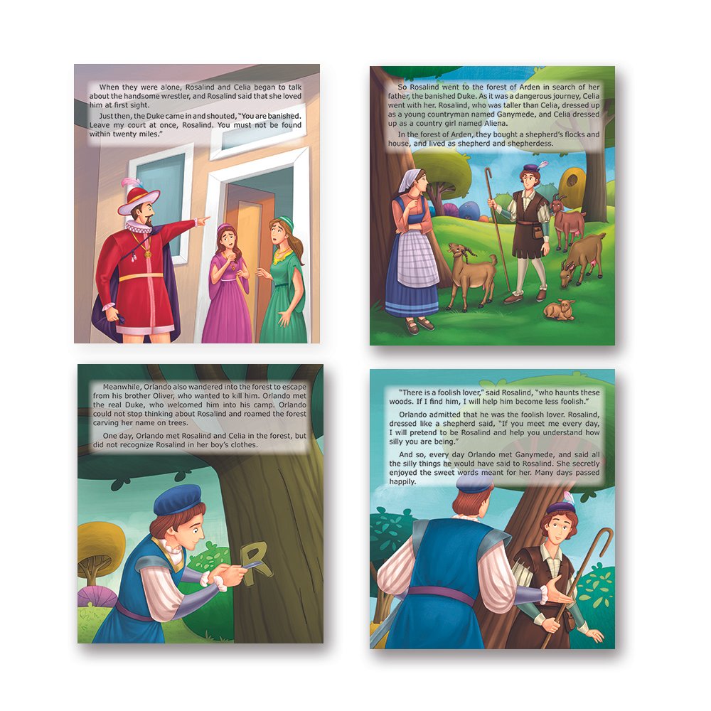 Shakespeare for Young Minds: Jolly Kids' Illustrated Stories A Combo Set of 4 Ages 6-12 Years - Swadesiicart