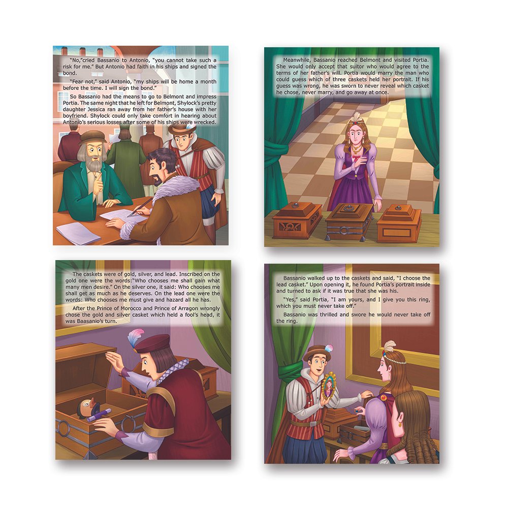Shakespeare for Young Minds: Jolly Kids' Illustrated Stories C Combo Set of 4 Ages 6-12 Years - Swadesiicart