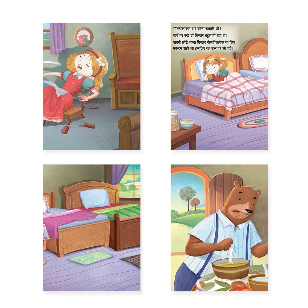 Jolly Kids Sundar Chitrit Pari Kathaye pustak C Set of 4 For Kids Ages 3-8 Years| Ultimate Collection of Magical Fairy Tales in Hindi - Swadesiicart