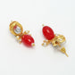 NVR Women's Red Artificial Beads Layered Necklace with Drop Earring - Swadesiicart