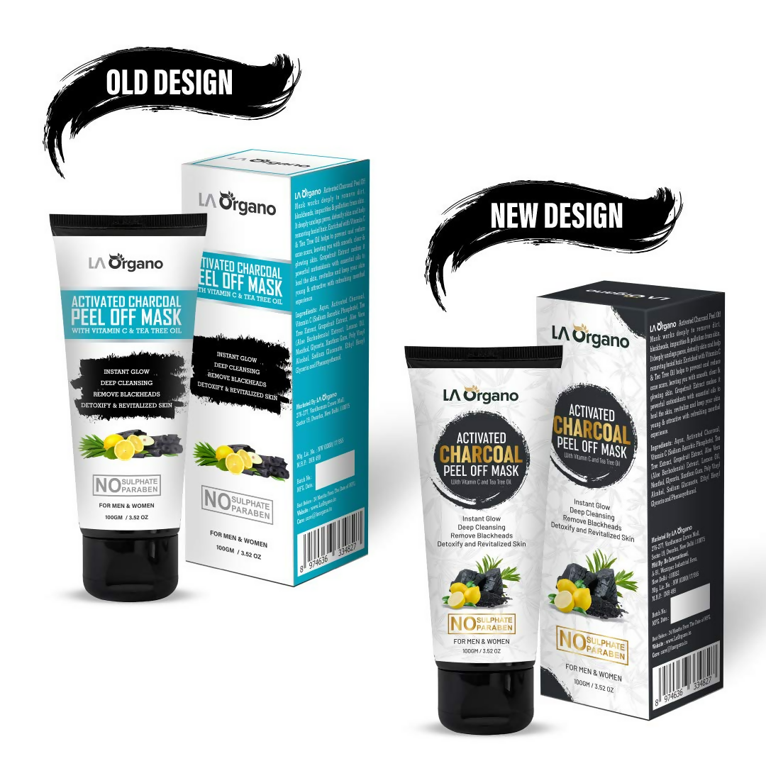 LA Organo Blackhead Remover Activated Charcoal Peel Off Mask | Swadesiicart