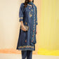 Blue Chinon Embroidered Straight Kurta with Trouser & Dupatta - Salimar