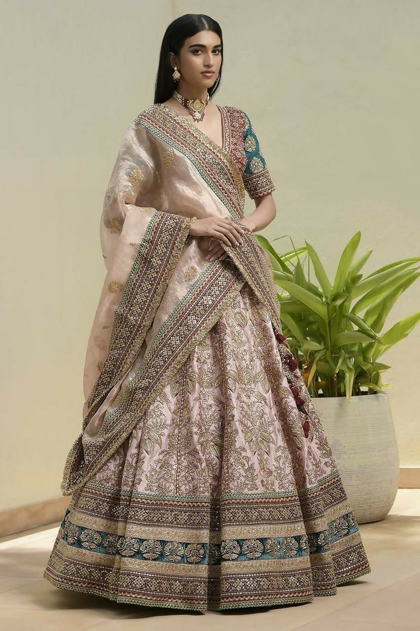 Jyoti Fashion Women's Cream Mulberry Silk Sequins with Dori & Thread Embroidered Designer Lehenga Choli Set | Swadesiicart