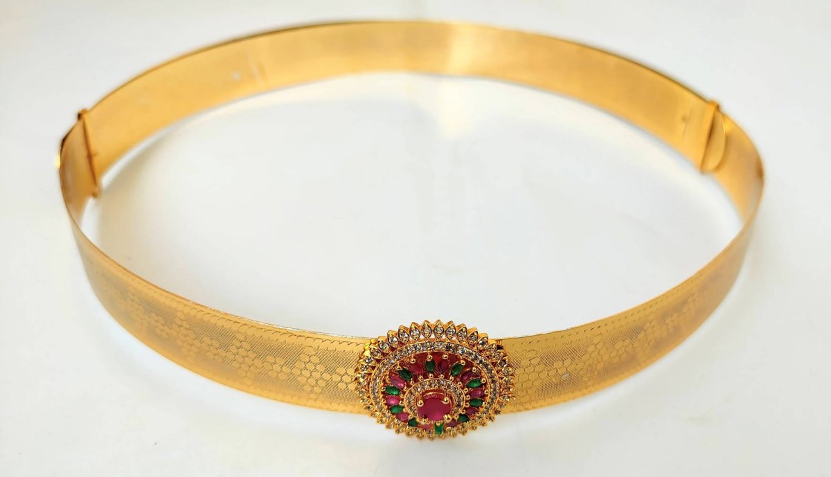 Adjustable Waist Belt/ Vaddanam/ Kamarband With Multicolor Pendant | Swadesiicart