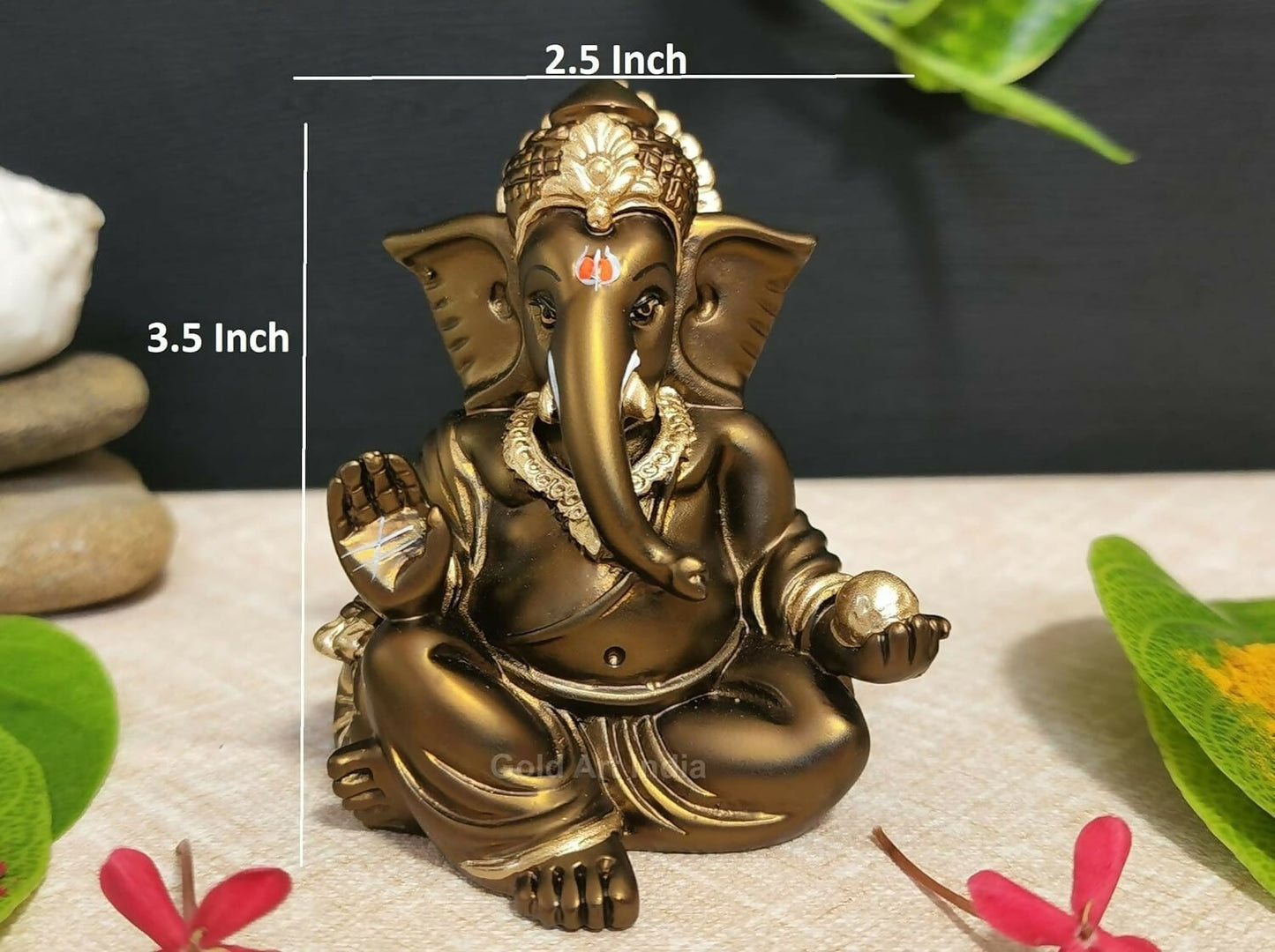 Gold Art India Gaddi Ganesh Idol - Swadesiicart