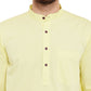 Even Apparels Yellow Pure Cotton Men's Kurta With Band Collar | Swadesiicart