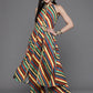 Ahalyaa Women Striped High Slit Kurta with Palazzos - Green Color | Swadesiicart