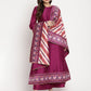 Ahalyaa Women's Purple Poly Silk Solid Kurta Palazzo Set With Dupatta | Swadesiicart