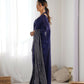 Blue Georgette Designer Sequence Embroidery Work Saree - Sitare